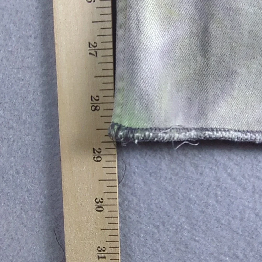 True Religion Tie Dye Jeans Mens 32x29 Gray Green Yellow Straight Leg Back Label